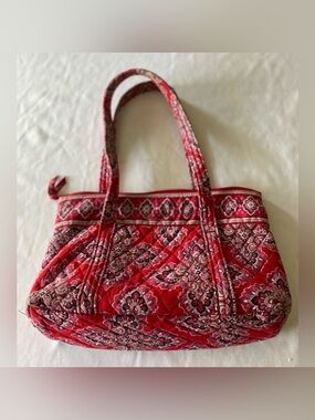 Vera Bradley Frankly Scarlet Large Shoulder Bag Zip Tote Retired NWOT Rare